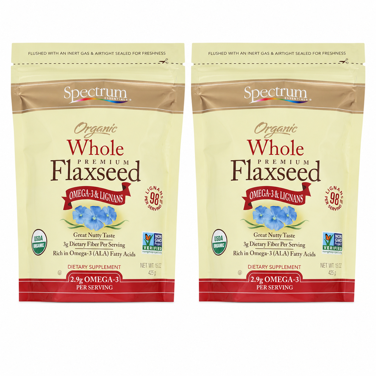 Spectrum Essential Flaxseed Organic Whole15 oz Spectrum